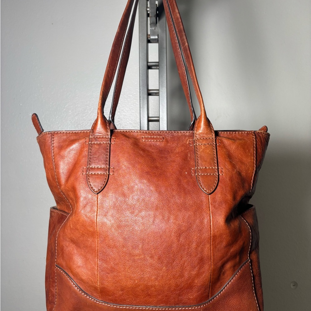 FRYE Brown Leather Tote Bag - Picture 2 of 9